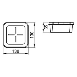 Коробка розподільна e.db.stand.130.130.55 цегла/бетон s027027