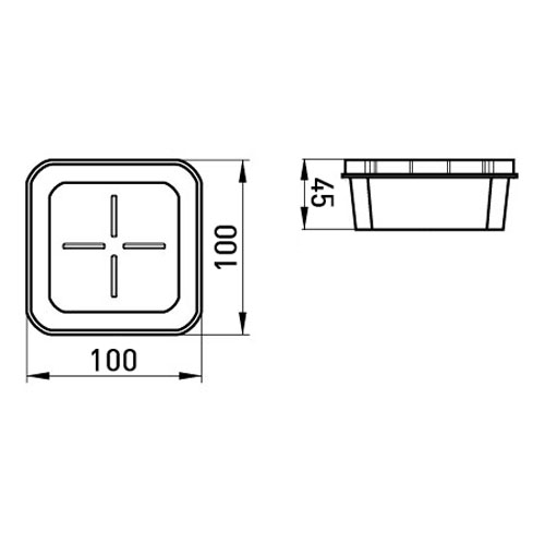 Коробка розподільча e.db.stand.100.100.45 гіпсокартон s027031