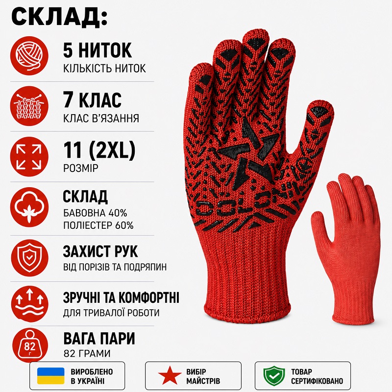 Робочі рукавички DOLONI 4040 Зірка з малюнком ПВХ