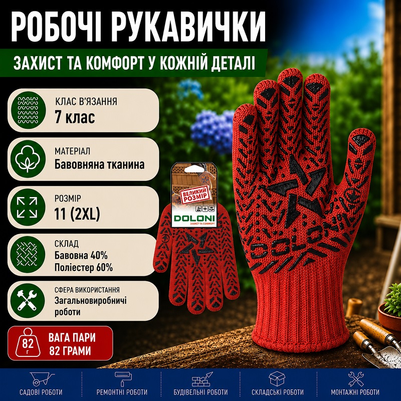 Робочі рукавички DOLONI 4040 Зірка з малюнком ПВХ