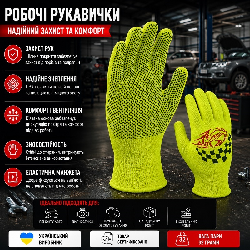 Робочі рукавички DOLONI 4110 автомобіліст