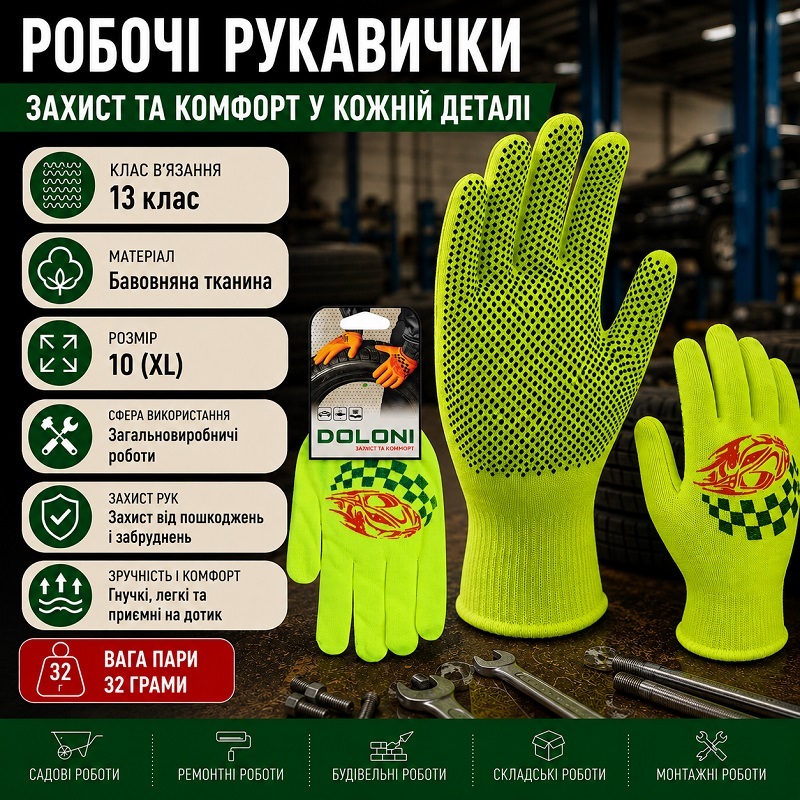 Робочі рукавички DOLONI 4110 автомобіліст