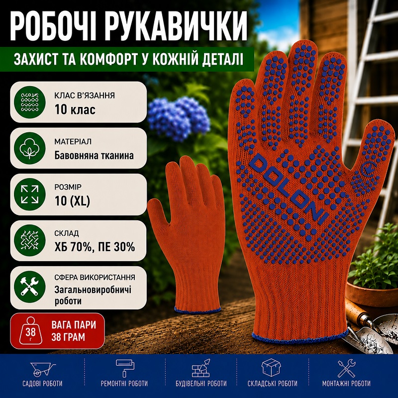 Рукавички DOLONI 4416 трикотажні котон лайт