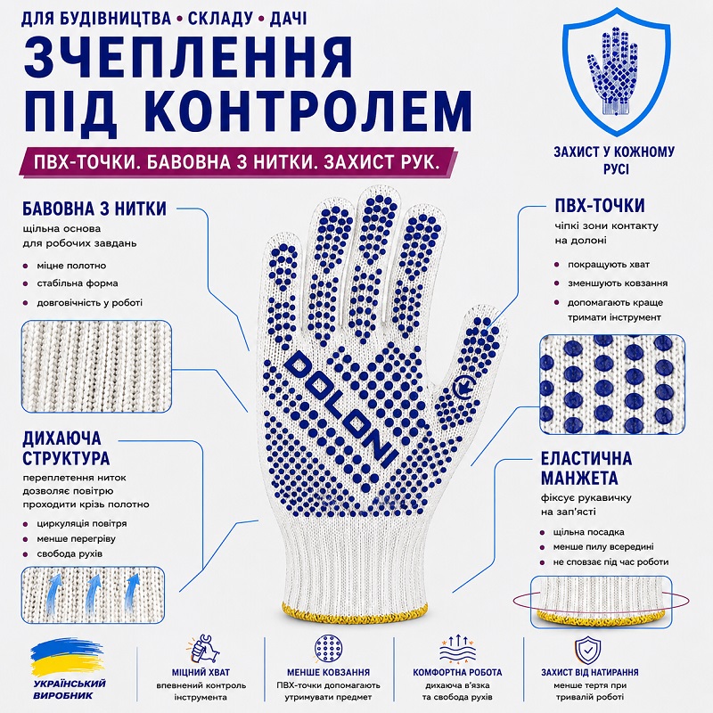 Рукавички DOLONI 4417 трикотажні Котон Лайт