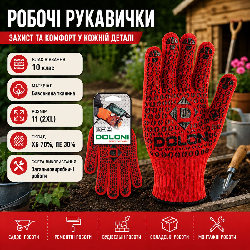 Робочі рукавички DOLONI 4461 універсал трикотажні
