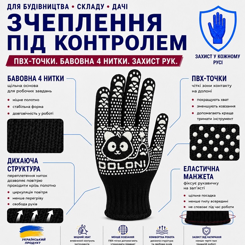 Робочі рукавички DOLONI КотоФан 4894