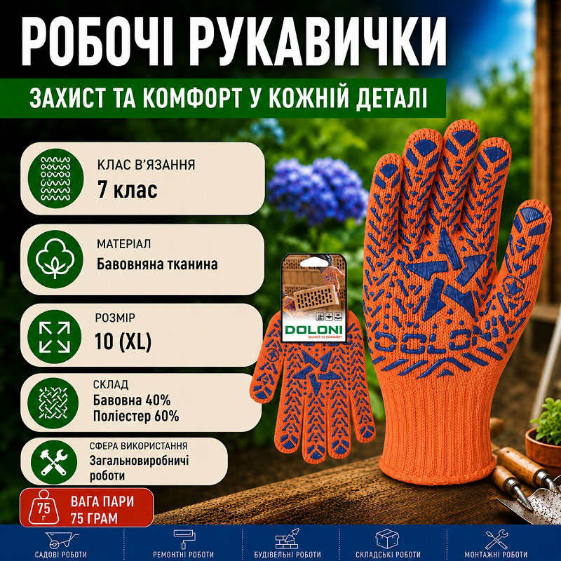 Робочі рукавички DOLONI 564 ДКГ Зірка помаранчева