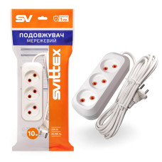 Подовжувач SVITTEX із тримісною розеткою 10 м SV-008-10