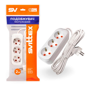 Удлинитель SVITTEX с трехместной розеткой 2 м SV-010-2 Удлинитель SVITTEX с трехместной розеткой 2 м SV-010-2