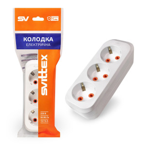 Розетка колодка SVITTEX тримісна із заземленням SV-010