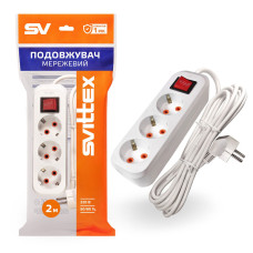 Подовжувач SVITTEX із тримісною розеткою SV-011-2