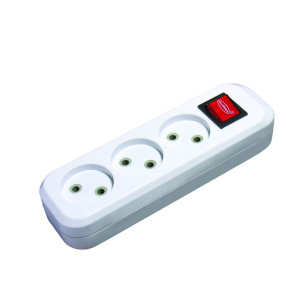 Розетка колодка SVITTEX тримісна з вимикачем SV-012