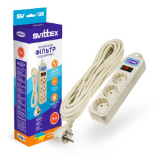 Подовжувач SVITTEX із мережним фільтром 5 м SV-833 тримісний