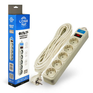 Подовжувач LOGA із мережевим фільтром 4,5 м L-904 Подовжувач LOGA із мережевим фільтром 4,5 м L-904