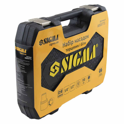 Набір торцевих насадок і біти 1/4" 1/2" 110шт CrV SIGMA