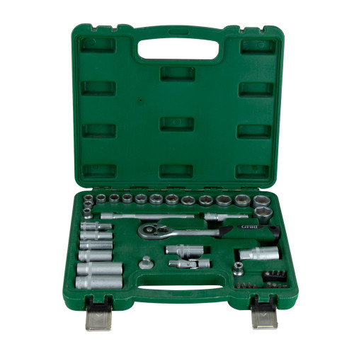 Набор насадок торцевых и биты 3/8" 39шт CrV GRAD