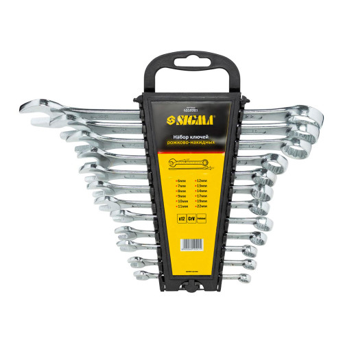 Ключі ріжково-накидні 12шт 6-22мм CrV head polished SIGMA
