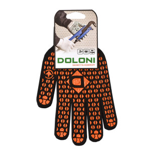 Рабочие перчатки рабочие DOLONI 10315 ДКГ черная красный рисунок