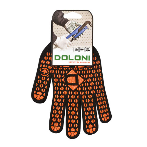 Перчатки рабочие DOLONI 10316 ДКГ черная красный рисунок