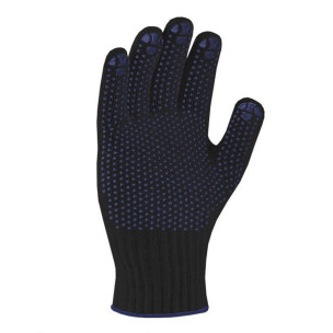 Рабочие трикотажные перчатки с ПВХ точкой черные Украина 10 класс