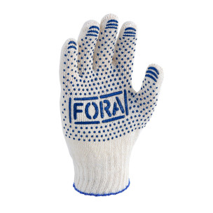 Робочі рукавички DOLONI 15000 Fora білі з малюнком ПВХ Робочі рукавички DOLONI 15000 Fora білі з малюнком ПВХ