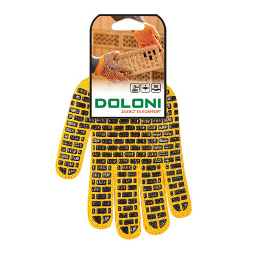 Робочі рукавички DOLONI 4078 ДКГ жовта будівельник