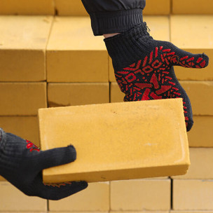 Робочі рукавички DOLONI 4080 ДКГ Зірка чорна червоний малюнок