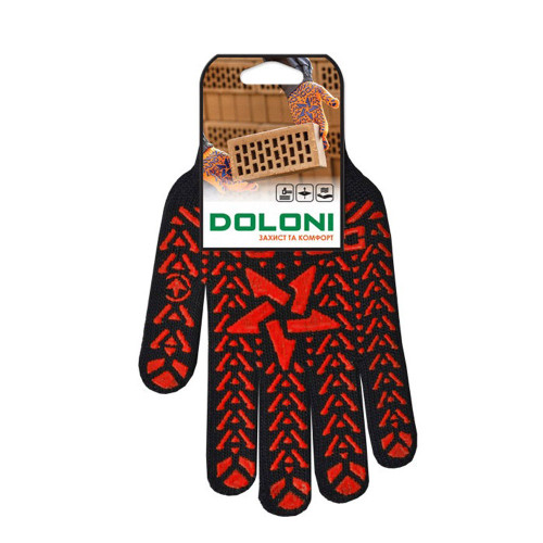 Робочі рукавички DOLONI 4080 ДКГ Зірка чорна жовтий малюнок