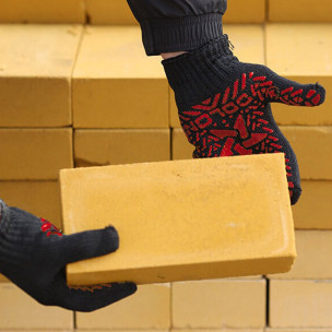 Робочі рукавички DOLONI 4080 ДКГ Зірка чорна жовтий малюнок