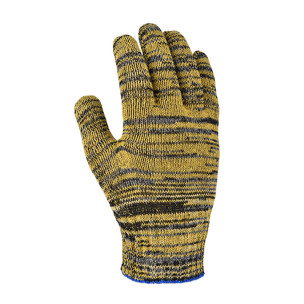 Перчатки DOLONI 4242 трикотажные желтые из пвх Рябушка 10 класс