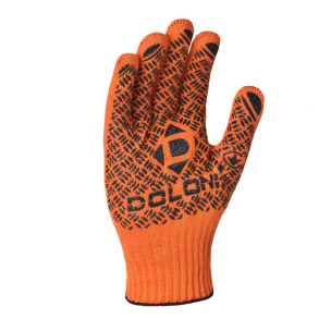Робочі рукавички DOLONI 4470 помаранчеві трикотажні з 2-х сторін пвх Універсал PROFI 10 клас