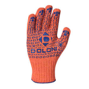 Робочі рукавички DOLONI 526 ДКГ із точкою ПВХ orange