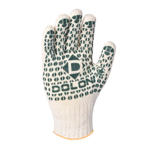 Робочі рукавички DOLONI 547 ДКГ із зеленою точкою ПВХ