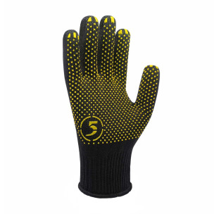 Робочі трикотажні рукавички 5 чорні з ПВХ точкою