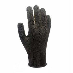 Рабочие трикотажные перчатки 5 черные с ПВХ точкой