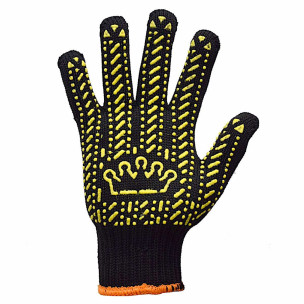 Рабочие перчатки Корона чёрная с рисунком ПВХ