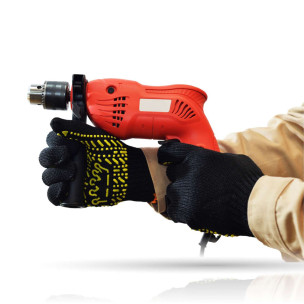 Рабочие перчатки Корона чёрная с рисунком ПВХ