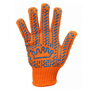 Робочі рукавички Корона оранжеві з малюнком ПВХ