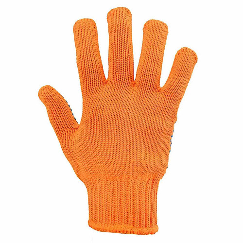 Робочі рукавички Корона оранжеві з малюнком ПВХ