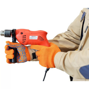 Рабочие перчатки Корона оранжевые с рисунком ПВХ