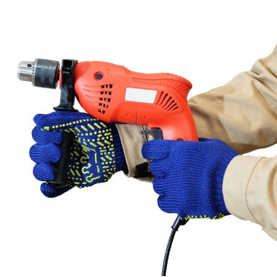 Рабочие перчатки Корона синие с рисунком ПВХ