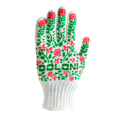 Робочі рукавички DOLONI 620 із точкою ПВХ зелений візерунок