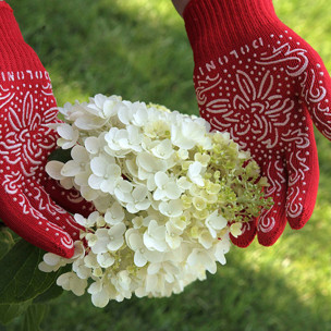 Робочі рукавички DOLONI 4130 червоні з точкою ПВХ Маки