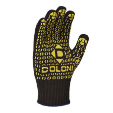Робочі рукавички DOLONI 667 з точкою ПВХ чорні