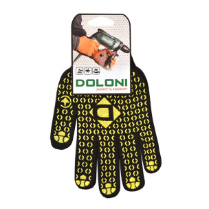 Рабочие перчатки DOLONI 667 с точкой ПВХ черные