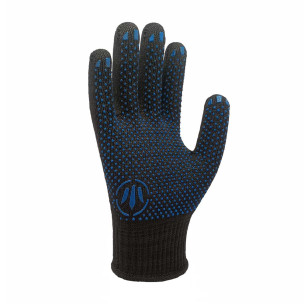 Робочі трикотажні рукавички TOP чорні з ПВХ крапкою