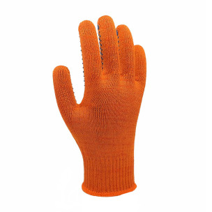Рабочие трикотажные перчатки TOP оранжевые с ПВХ точкой