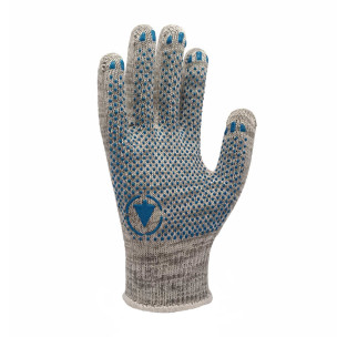 Рабочие трикотажные перчатки TOP серые с ПВХ точкой