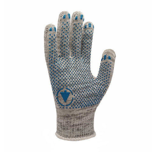Робочі трикотажні рукавички TOP сірі із ПВХ крапкою