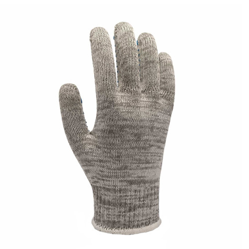 Робочі трикотажні рукавички TOP сірі із ПВХ крапкою